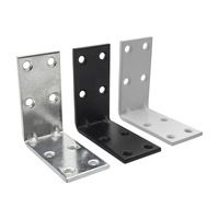 Support d'angle perforé en acier GQK GL1603, connecteur d'étagère, finition galvanisée pour le cadre de meubles