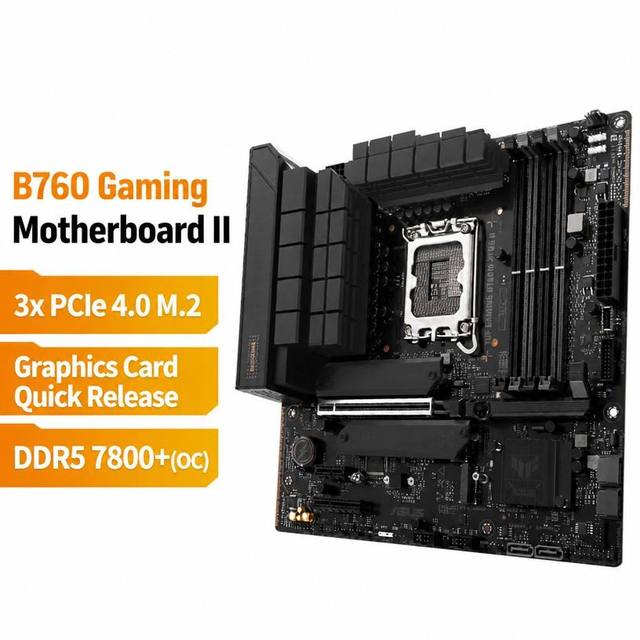 TUF B760-PLUS WIFI II Motherboard LGA1700 DDR5 7800 OC WiFi 6 2.5G LAN 3x PCIe 4.0 M.2 PCIe 5.0 ATX Desktop Gaming PC