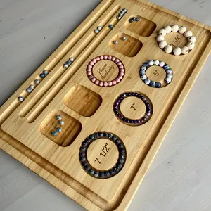 Customizable bamboo bead board wooden bead tray bead storage DIY bracelet board