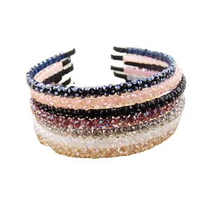 Zuid-koreaanse Best-Selling Haaraccessoires, Handgemaakte Dubbele Rij Crystal Haarband Groothandel