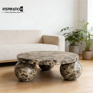 Mesa de Centro Ovalada de Piedra Natural con Curva Suave para Cuarto de Niños, Mesa Auxiliar de Travertino de Tamaño Personalizado, Mesa de Forma Orgánica de Travertino - Product Image 1