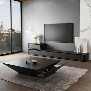 Nordic Light Luxury Minimalist Living Room TV Cabinet Coffee Table Combination Square Tea Table Modern Unique Design TV Cabinet