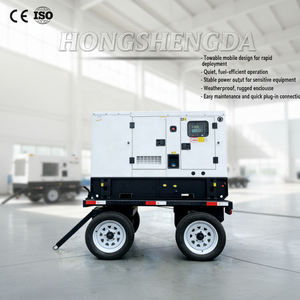 30kw 40kw 60kw Silent Soundproof Trailer Type Genset <b>Generators</b> <b>Generator</b> With Wheels HSD-30TW Power Range a Wide Range of - Product Image 1