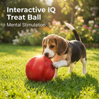 Balle distributrice de friandises interactive à texture ondulée personnalisée pour chiens, jouet d'entraînement et distributeur de nourriture lente pour chiens de petite et moyenne taille
