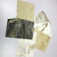 Panneau en PMMA stratifié acrylique écologique Golden Marble, résistant aux rayures, anti-huile, anti-humidité, garantie 5 ans, cloison