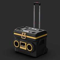 LIHENG Glacière isotherme 40L avec haut-parleur Bluetooth, lecteur audio et chariot à roulettes pour le transport d'eau