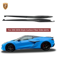Pour Corvette C8 Z06 : Panneaux de bas de caisse en carbone sec style OEM, jupes latérales en véritable carbone préimprégné, ailerons latéraux – Approvisionnement direct usine