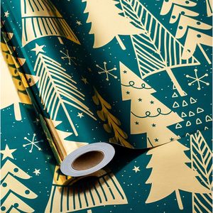 MAYPLUSS <b>Wrap</b> <b>Paper</b> <b>Roll</b> 17 Inch X 33 Feet Metallic Green Christmas Gift Wrapping Eco-Friendly Craft Use - Product Image 4