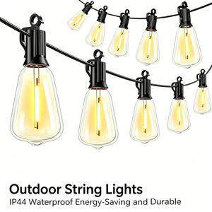 Solar Powered LED <b>String</b> Lights IP44 Waterproof Remote Dimmable Patio Lights for <b>Garden</b> Backyard - Product Image 1