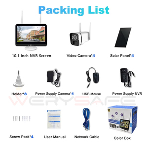 WERYSAFE Cctv Solar <strong>Wireless</strong> Wifi Surveillance Nvr <strong>Kit</strong> Outdoor Night Vision 8ch Set 4 Channel <strong>Security</strong> Camera <strong>System</strong> - Product Image 6