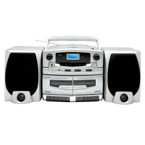Sistema Estéreo de Doble Reproductor de Casetes, Radio FM Portátil Blanca, Duplicación de Alta Velocidad, Reproducción Continua, Audio para el Hogar - Product Image 1
