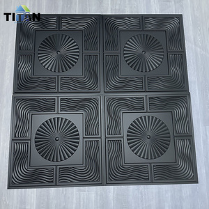 Nhựa PVC trang trí gạch Trần thả trong 3D PVC 24x24 Tấm trần nhựa màu xanh lá cây PVC bảng điều khiển cho các bức tường và trần nhà - Product Image 1
