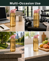 Bouteille d'eau sport 1050 ml en Tritan avec poignée et paille, anti-fuite, sans BPA, écologique, réutilisable, qualité alimentaire, pour adultes, bureau, extérieur, salle de sport