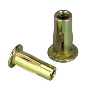 Écrou à bride rond de 10 mm en zinc chromate jaune, en gros, en stock, pour la fourniture de fixations automobiles - Product Image 1