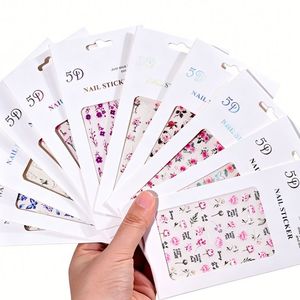 Autocollants pour ongles en gros, motifs nœuds 5D en relief, adorables autocollants pour ongles en forme de nœud avec adhésif, pour nail art féminin - Product Image 4