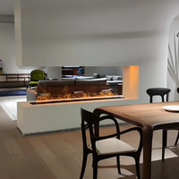 Cheminée électrique 3D LED de 1800 mm, atomisation automatique de l'eau, vapeur, décoration intérieure, mur multimédia