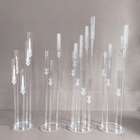 Supports de bougies transparents, chandeliers de mariage, candélabres, supports de fleurs, centre de table en acrylique