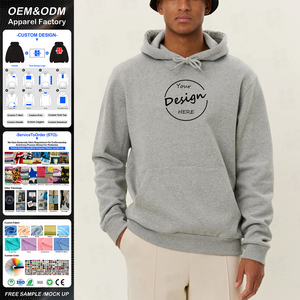 Sweat à capuche classique en molleton de luxe pour homme, coupe régulière, 100 % coton, avec ourlet côtelé épais, personnalisable, vente chaude - Product Image 1