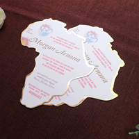 Invitaciones Plegables con Forma de Mapa, Tarjetas de Invitación con Foto Impresa en Cuatro Lados Personalizadas