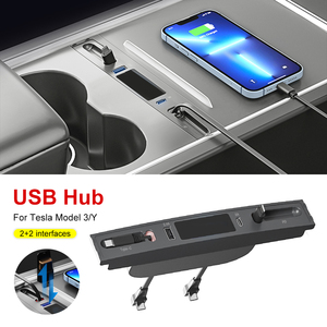 Hub USB pour l'intérieur de la Tesla Model 3/Y, station de charge rapide PD 27W, chargeur de voiture - Product Image 3