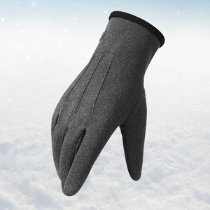 Custom Logo <strong>Thermal</strong> Windproof Plush Lined Touch Screen for <strong>Men</strong> Motorcycle Winter Driving <strong>Gloves</strong> - Product Image 2