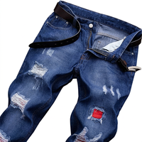 Jeans pour hommes de style urbain, imprimés par un designer personnel, noir et blanc, pour club de nuit, style punk, coupe skinny, hip-hop