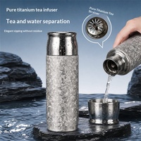 Coffret Cadeau Bouteille Thermos de Luxe en Titane 400ml avec Couvercle Magnétique, Tasse Isotherme à Double Paroi, Filtre à Thé, Flasque à Thé – Isolation Sous Vide 6-12 Heures