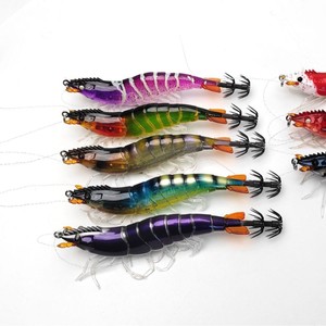 6 Leurres Pêche Mer Brillants Forme Crevette - Appât Calmar 6 Leurres Pêche Mer Brillants Forme Crevette - Appât Calmar