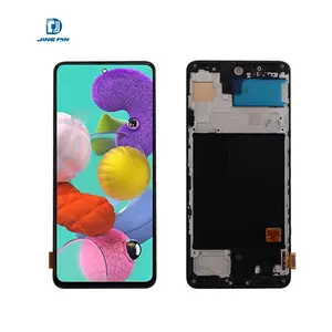 Samsung A51 layar & layar LCD OLED, untuk Galaxy A51 5G 4G/5G kualitas tinggi 100% diuji warna hitam 5 buah JW"