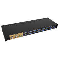 Commutateur KVM VGA 16 ports VCOM, commutateur de clavier, souris et vidéo USB, console pour 16 ordinateurs connectés à 1 moniteur