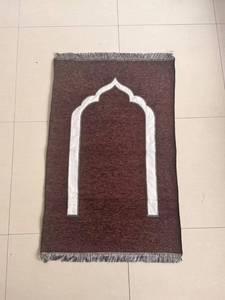 Alfombra de oración musulmana antideslizante y resistente al desgaste, tapete sencillo de color liso. - Product Image 4