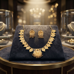 Wholesale Fashion 14K 18K 24K Gold Plated Jewelry, Forming Jewelry Set, Floral Design Indian Jewelry, Brass Gold Filled Jewelry. - Product Image 4