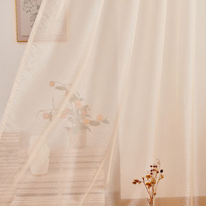 1 pièce Rideau moderne beige à texture chevrons, transparent, à passe-tringle, 100% Polyester, 140x200cm, toutes saisons, pour plafond, baie vitrée, salon - Product Image 3