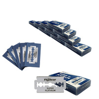 Lame de rasoir double tranchant en acier inoxydable, emballage individuel, rasoir jetable pour homme, durable et économique