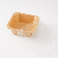 Vente en gros de boîtes à emporter carrées en papier kraft imperméable, jetables, pour les restaurants, les magasins alimentaires, les services de traiteur en plein air