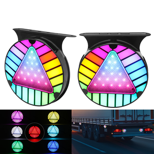 אור בלם <span class=keywords><strong>LED</strong></span> דינמי RGB חדש לרכב, אופנוע ומשאית, אלומיניום, בהירות גבוהה, משולש, אור אזהרה אחורי - Product Image 1