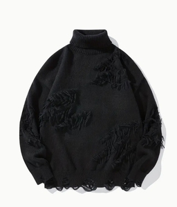 Proveedor personalizado de lujo suave de manga larga de poliéster Spandex suéter de cuello redondo para los hombres - Product Image 3