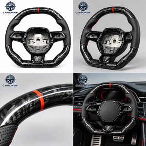 พวงมาลัยคาร์บอนไฟเบอร์สำหรับรถปอร์เช่ Cayenne Macan Panamera Boxster Coupe Gt3 gt4 958 997 987 993 957 981 911 ไม่มีถุงลมนิรภัย - Product Image 6