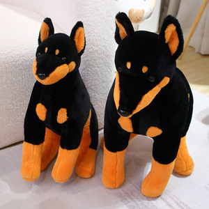 Peluche de <span class=keywords><strong>Doberman</strong></span> Personalizado al por Mayor, Ideal para Tiendas de Mascotas, Regalos y Decoración del Hogar |   Cantidad mínima de pedido 500 piezas, Marca personalizable disponible - Product Image 1