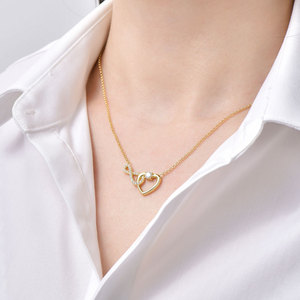 Venta al por mayor Venta caliente de la joyería de plata <span class=keywords><strong>925</strong></span> 4mm y 1,3mm Moissanite Infinito en forma de corazón de la boda colgante collar para las mujeres - Product Image 3
