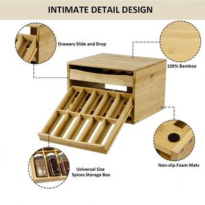 <b>Kitchen</b> Organizer 3 Tier Bamboo Spice Drawer Organizer - Product Image 4