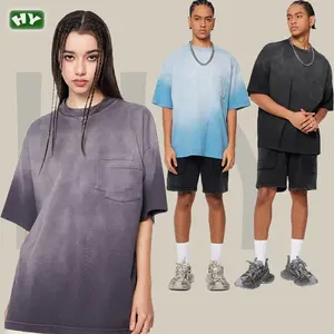 2024 New Spring Summer Youth Loose Vintage Do Old High Quality T Sleeve Men Street Trend Short Sleeve Belt Pocket T Sleeve Men