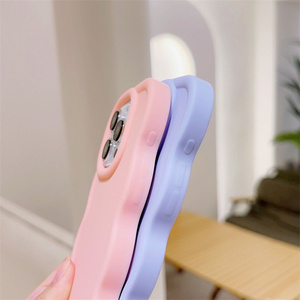 새로운 인기 있는 무광 캔디 컬러 TPU 웨이브 폰 케이스 (아이폰 17, 16, 15, 14, 13, <span class=keywords><strong>12</strong></span>, 11 Pro Max 호환) 충격 방지 실리콘 케이스 - Product Image 4