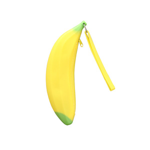 Bananenvorm Siliconen Pennenzak Portemonnee Zachte Siliconen Mooie Studententas Siliconen Potloodzak - Product Image 1