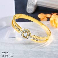 Brazalete de Acero Inoxidable Chapado en Oro de 18K al por Mayor, Hipoalergénico, Sin Níquel, Estilo Minimalista, Punk, Geométrico, Unisex, a la Moda