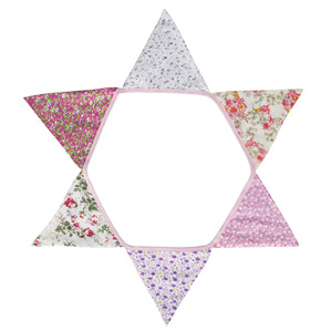 12 guirlandes triangulaires en tissu de coton pour jardin, drapeaux de décoration pour anniversaire, mariage, extérieur et maison - Product Image 3