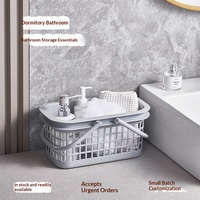 Panier de rangement portable en plastique à double poignée avec couvercle, solution de rangement pratique, vente directe usine