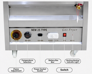 OURUITE Friteuse Commerciale Verticale 25L GPL/Gaz Naturel avec Thermostat Automatique 0-250°C, Poêle à Frire Épaissie Haute Performance, Nouveauté pour Hôtels - Product Image 5