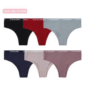 Careuokin Thread algodón <span class=keywords><strong>Tanga</strong></span> sexy brasileña chicas adolescentes algodón bragas logotipo personalizado cintura puro algodón Hipster bragas A7420 - Product Image 2