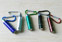 Senter LED Mini dengan Gantungan Kunci Carabiner Senter LED Portabel untuk Berkemah Bersepeda Backpacking